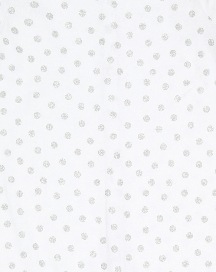Strampler SILVER DOTS mit Fuß gemustert in weiß