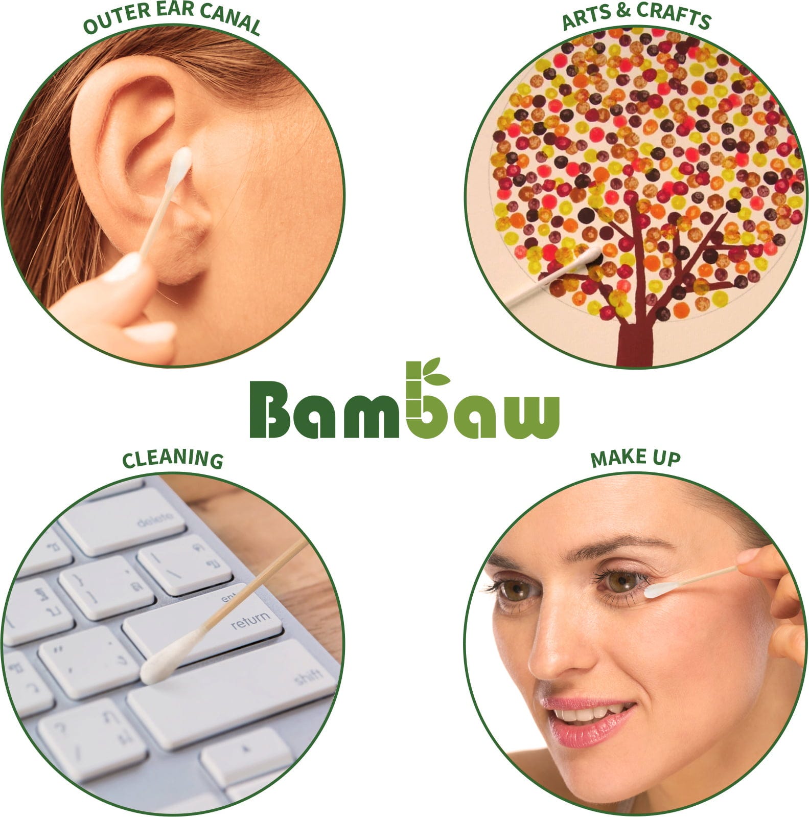 Bambaw  Wattestäbchen, 400 Stk