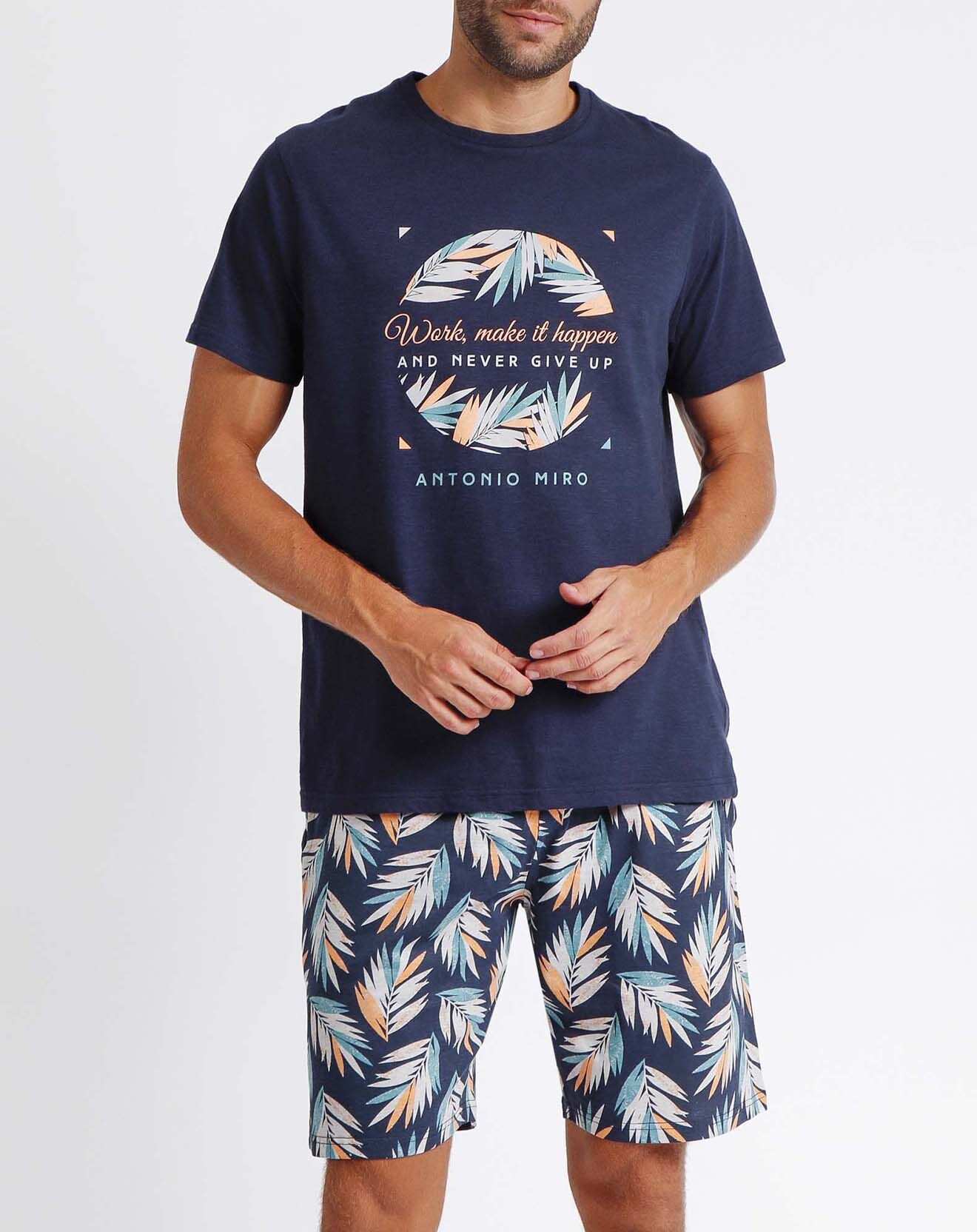 Antonio Miro Pyjama T-Shirt & Short Léandre bleu
