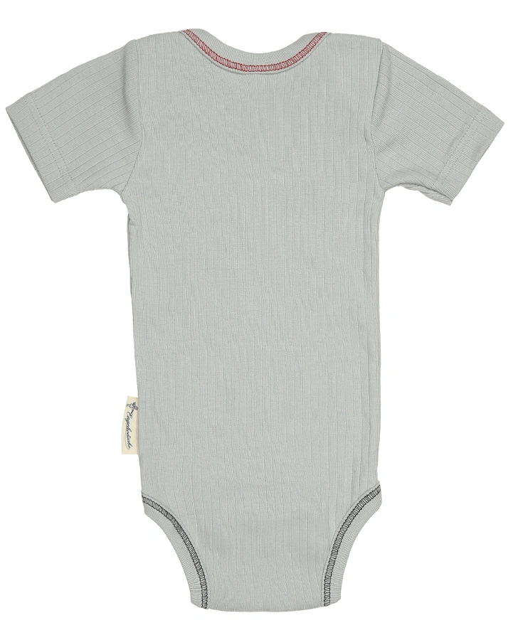 Kurzarm-Body ESSENTIAL UNI in silbergrau