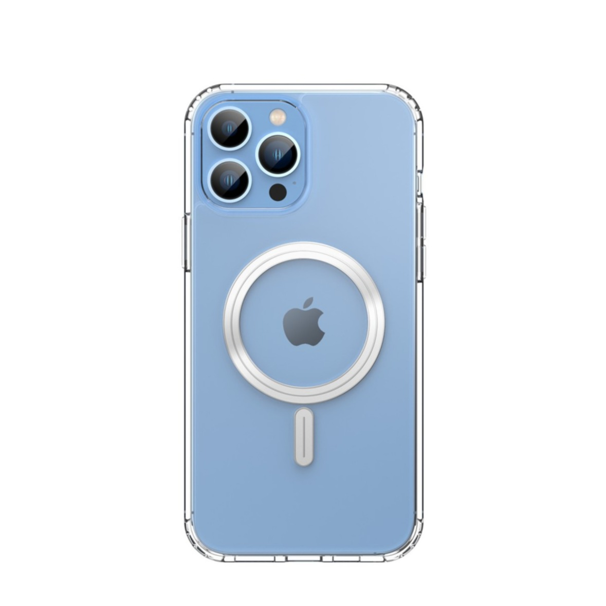 iPhone 14 Pro MagSafe Hybrid Hardcase Hülle TPU Bumper   Kunststoff Rückseite - Silber / Transparent