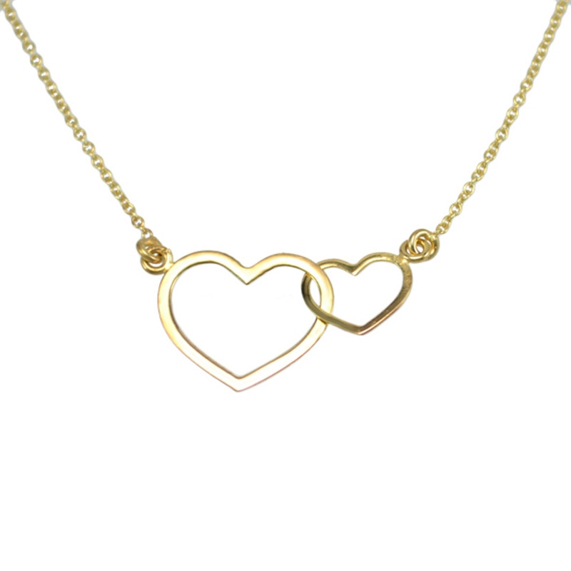 Collier Coeurs Enlacés - Or Jaune - Femme