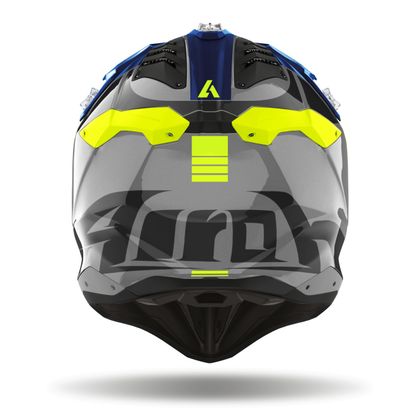 Casque cross Airoh AVIATOR 3 - PUSH 2025 - Bleu / Blanc