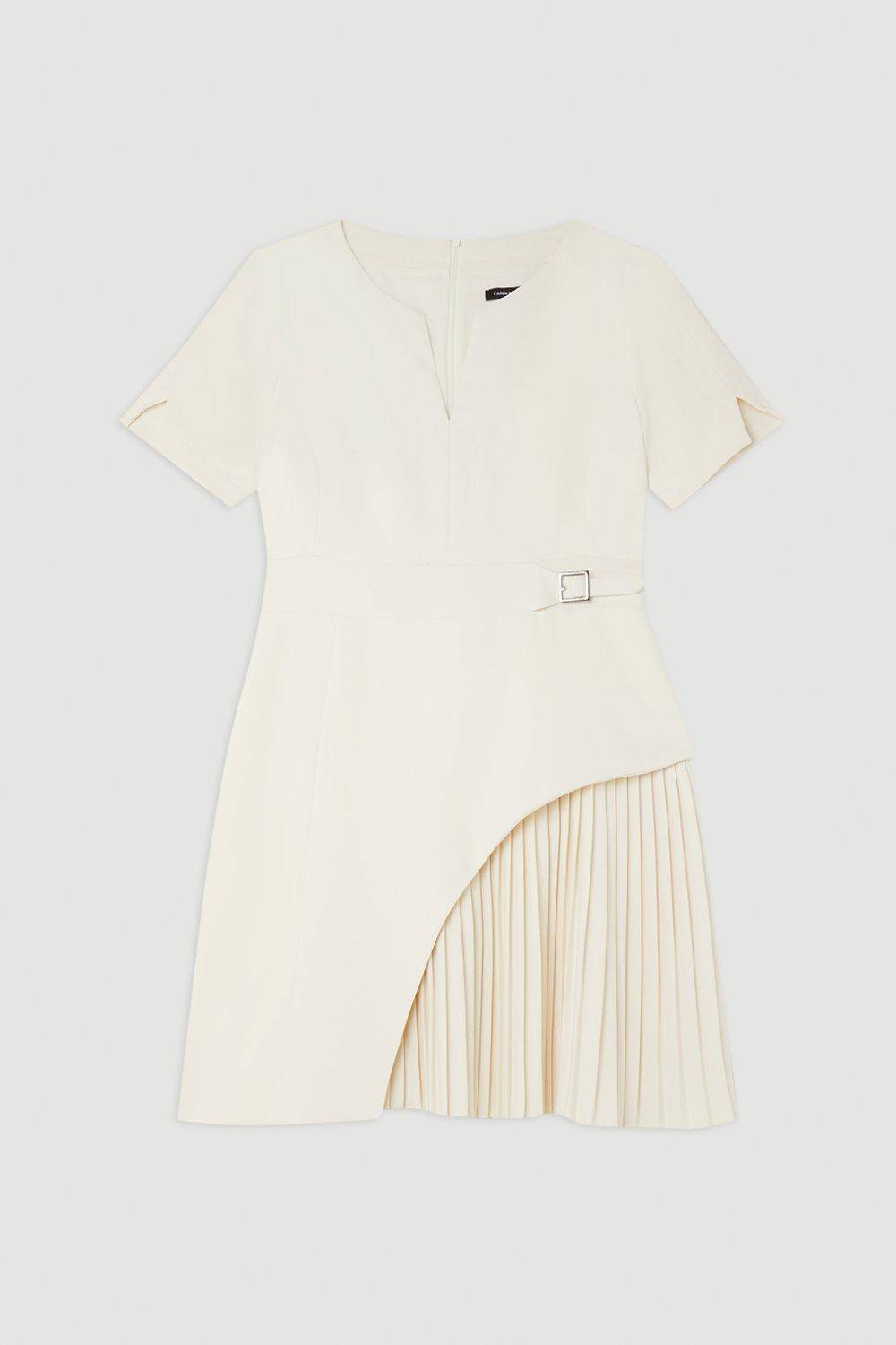 KarenMillen Mini robe Tailored Military Pleat à manches courtes