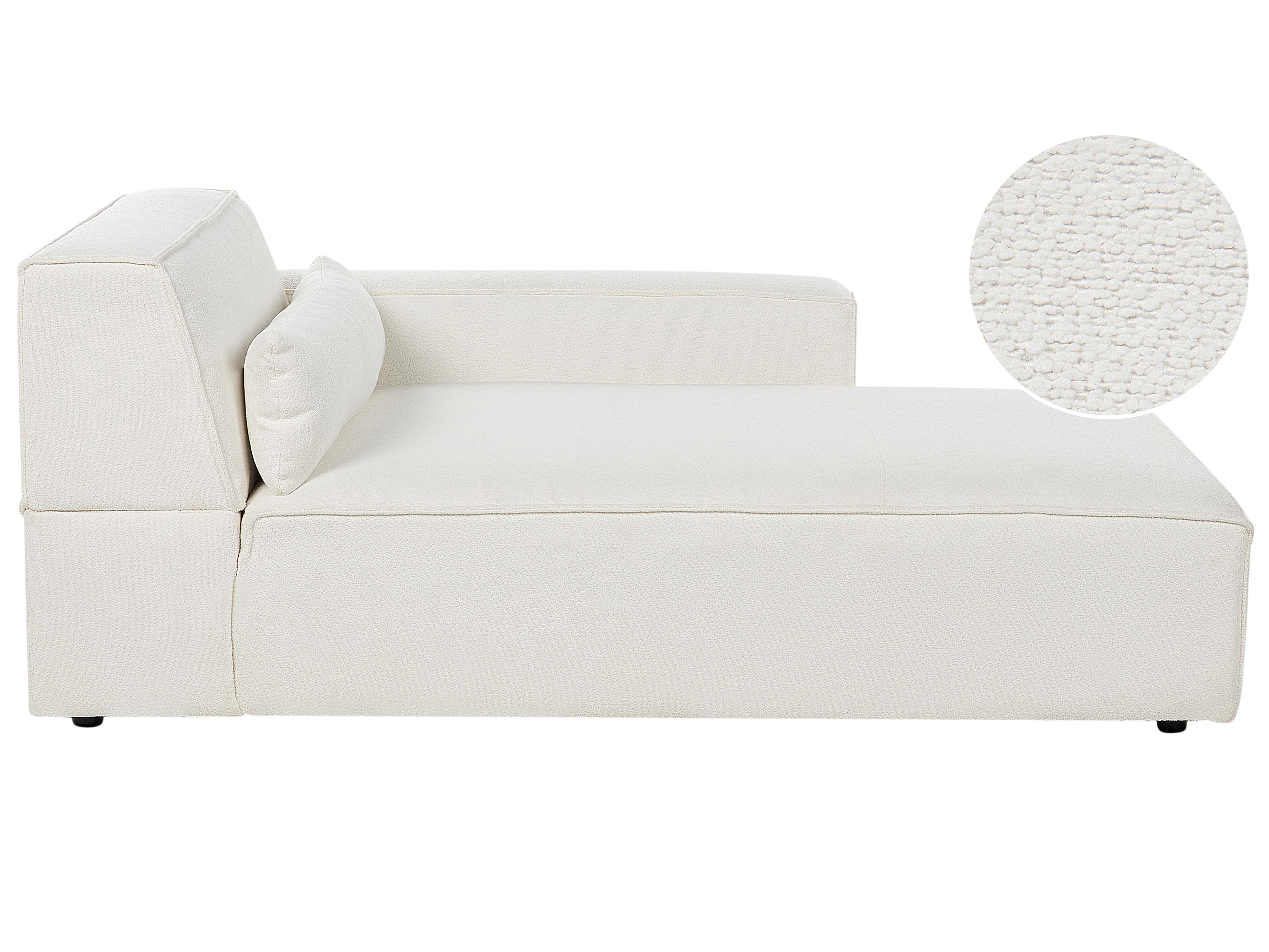 Linkszijdige chaise longue HELLNAR Bouclé Gebroken wit