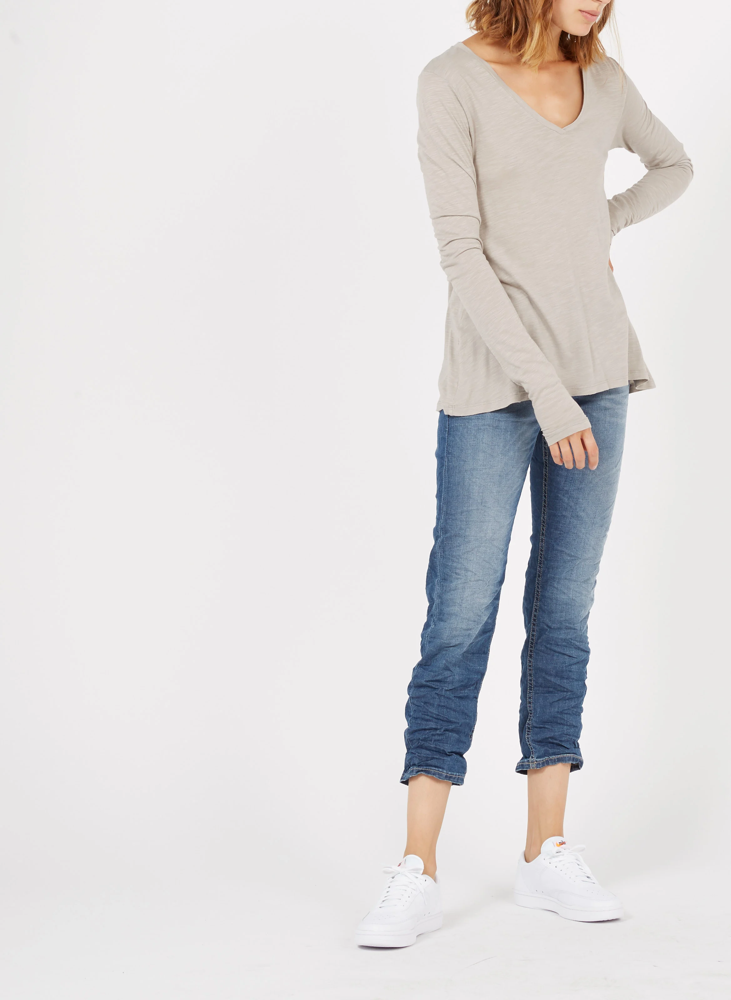 Jean cropped délavé | Bleu
