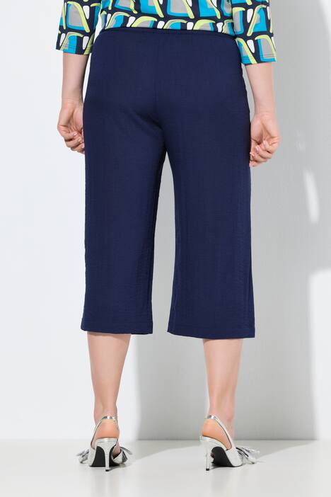 Culotte, wadenlang, weites Bein, Elastikbund, marine