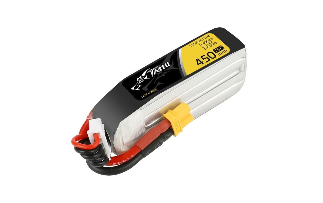 RC-Akku LiPo 450 mAh 14.8 V 75C LongSoftcase 4S LiPo-Akku mit XT30 Stecker L Grösse für H-Rahmen