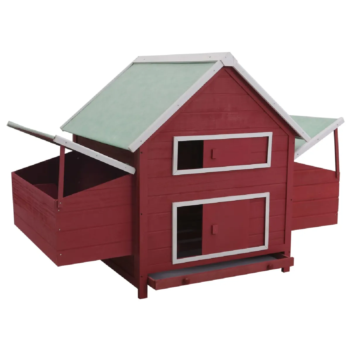 vidaXL Poulailler - Rouge Bois 157x97x110 cm