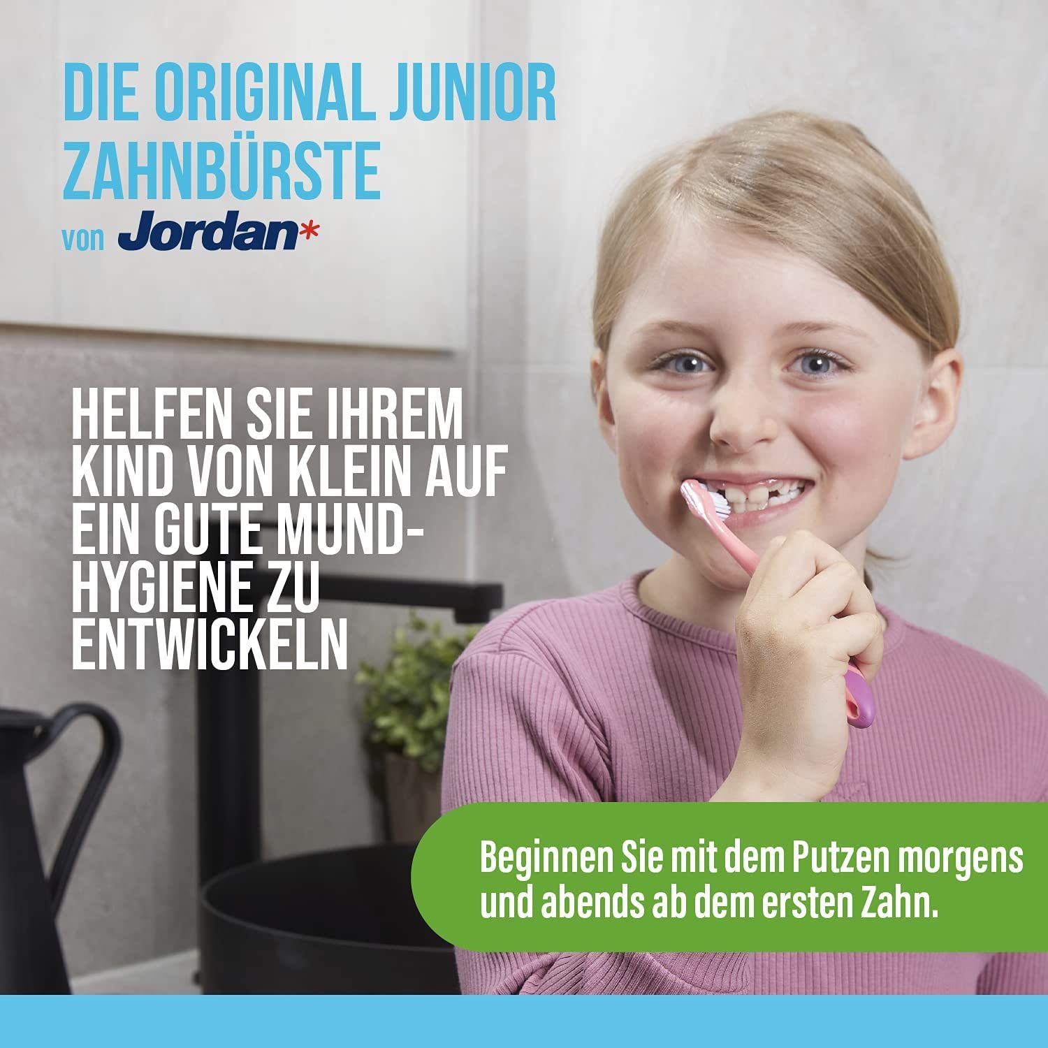 Jordan | Step 3 Zahnbürste Kinder | Kinder zahnbürste für 6-9 Jahre | Weiche Borsten