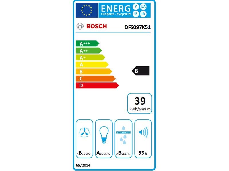 Bosch Flachschirmhaube DFS097K51 5 Stufen Teleskop-Dunstabzugshaube für den Einbau in einen 60 cm breiten Oberschrank