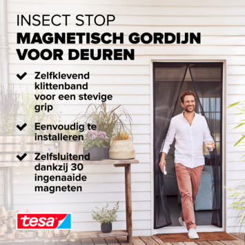 tesa Insect Stop magnetische deurhor 80x200 cm antraciet
