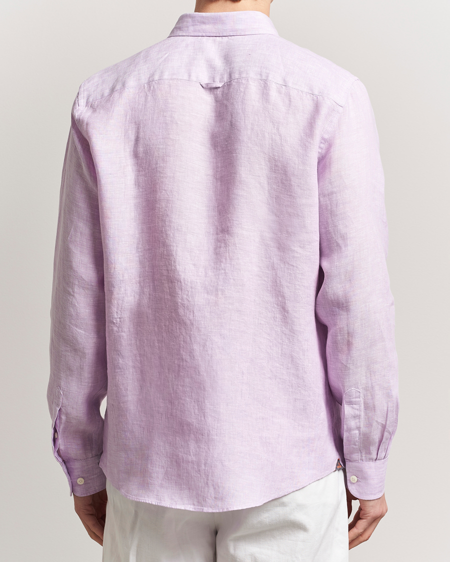 Morris Douglas Linen Button Down Shirt Purple