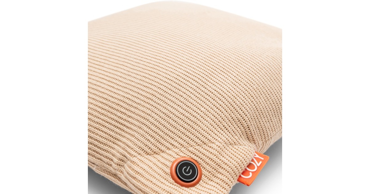 CozyUna Knitted 45 x 45 cm draadloos warmtekussen  (Lichtbeige, Powerbank 5000 mAh)