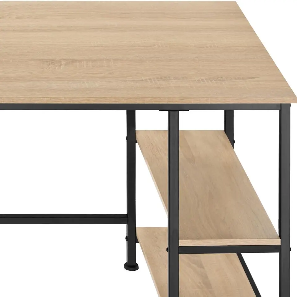 tectake Bureau Canton 120x60x75,5cm, Industrieel Licht Hout, Eiken Sonoma