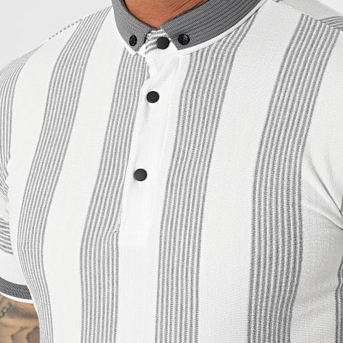 Polo Manches Courtes 1823 Gris Blanc