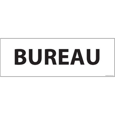 Plaque de porte BUREAU - vinyle ou PVC 210 x 75 mm