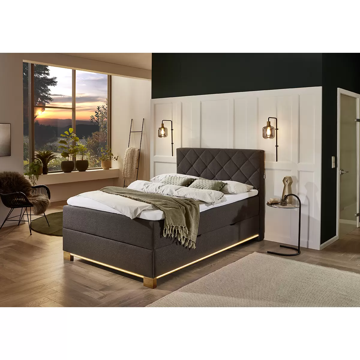 Boxspringbett Messina 120x200 Anthrazit