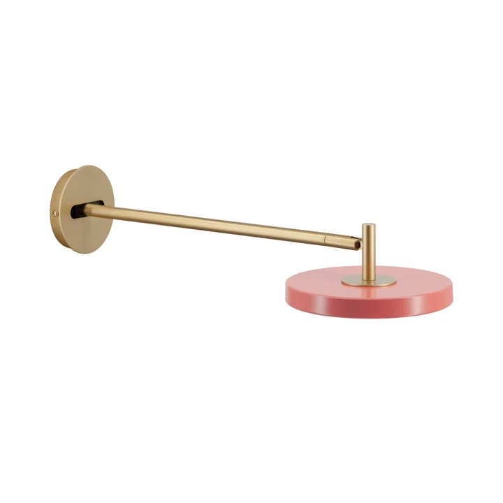 Umage - Asteria LED Wandleuchte, lang, Messing / nuance rosa