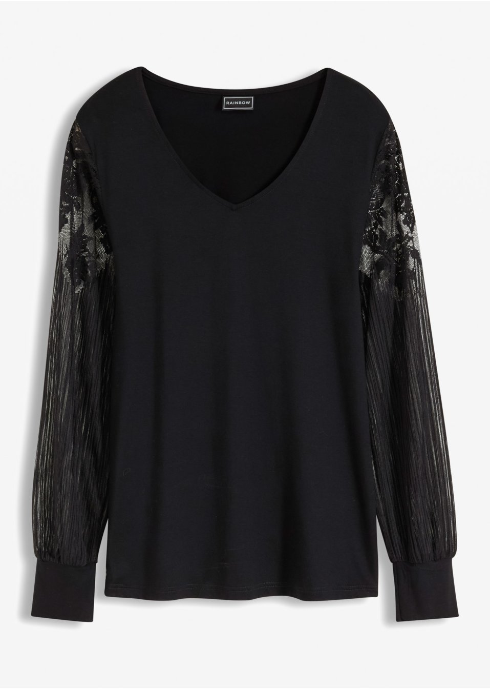 T-shirt manches longues avec manches en dentelle