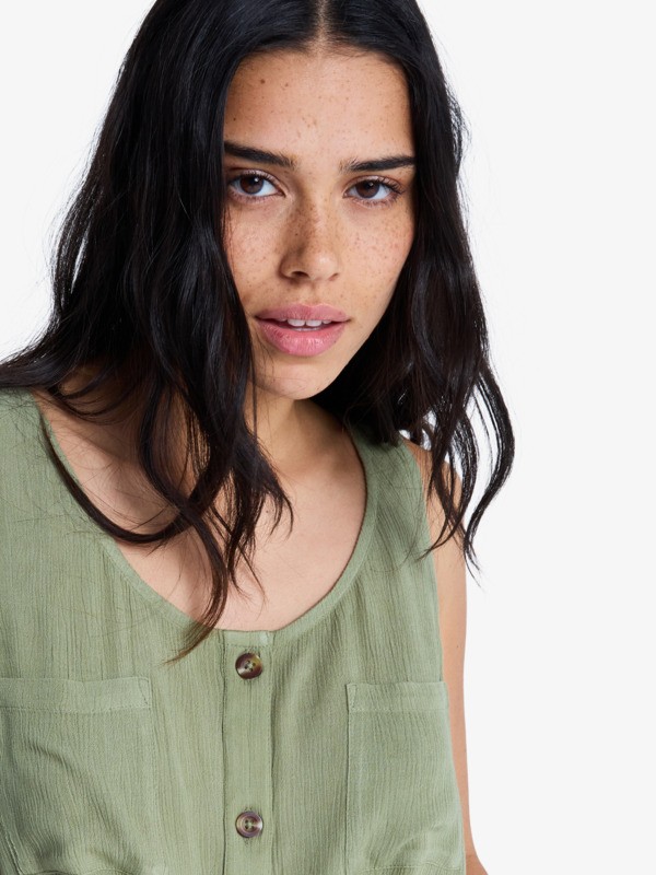 Tropical Hill Blouse sans manches Vert Femme