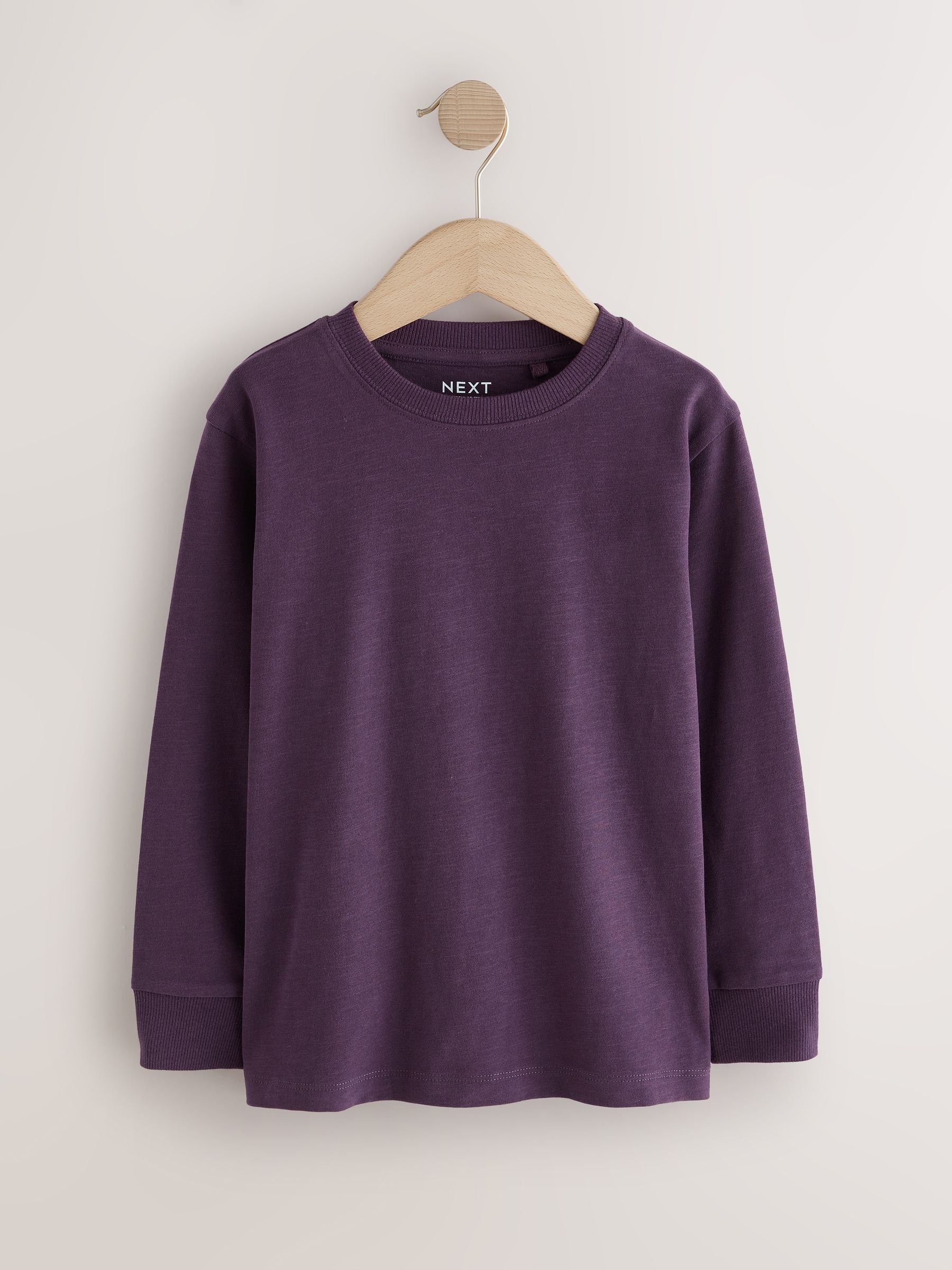 Kaki/Lichtbruin/Paars/Marineblauw - Verpakking van 4 zachte T-shirts met lange mouwen (3-16jr)