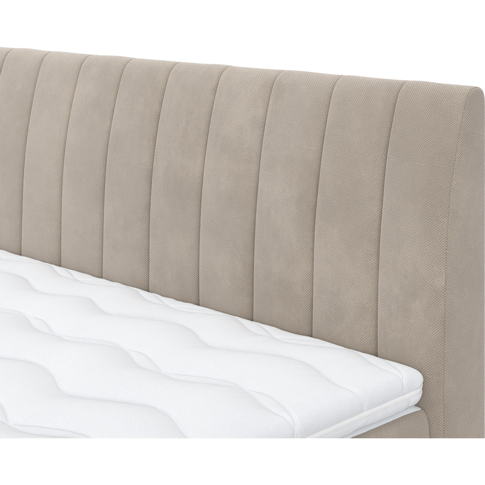 Boxspringbett Shark Stoff sand 140 x 200
