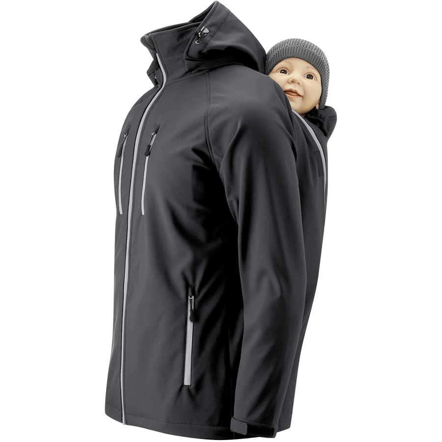 mamalila Softshell-Tragejacke für Männer Allrounder schwarz