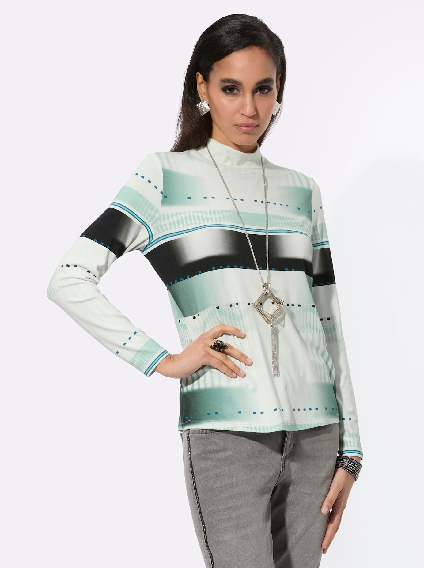 creation L Langarmshirt »Stehkragen-Shirt« 1 Stk. tlg.