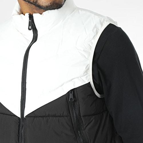 Doudoune Sans Manches Blanc Noir