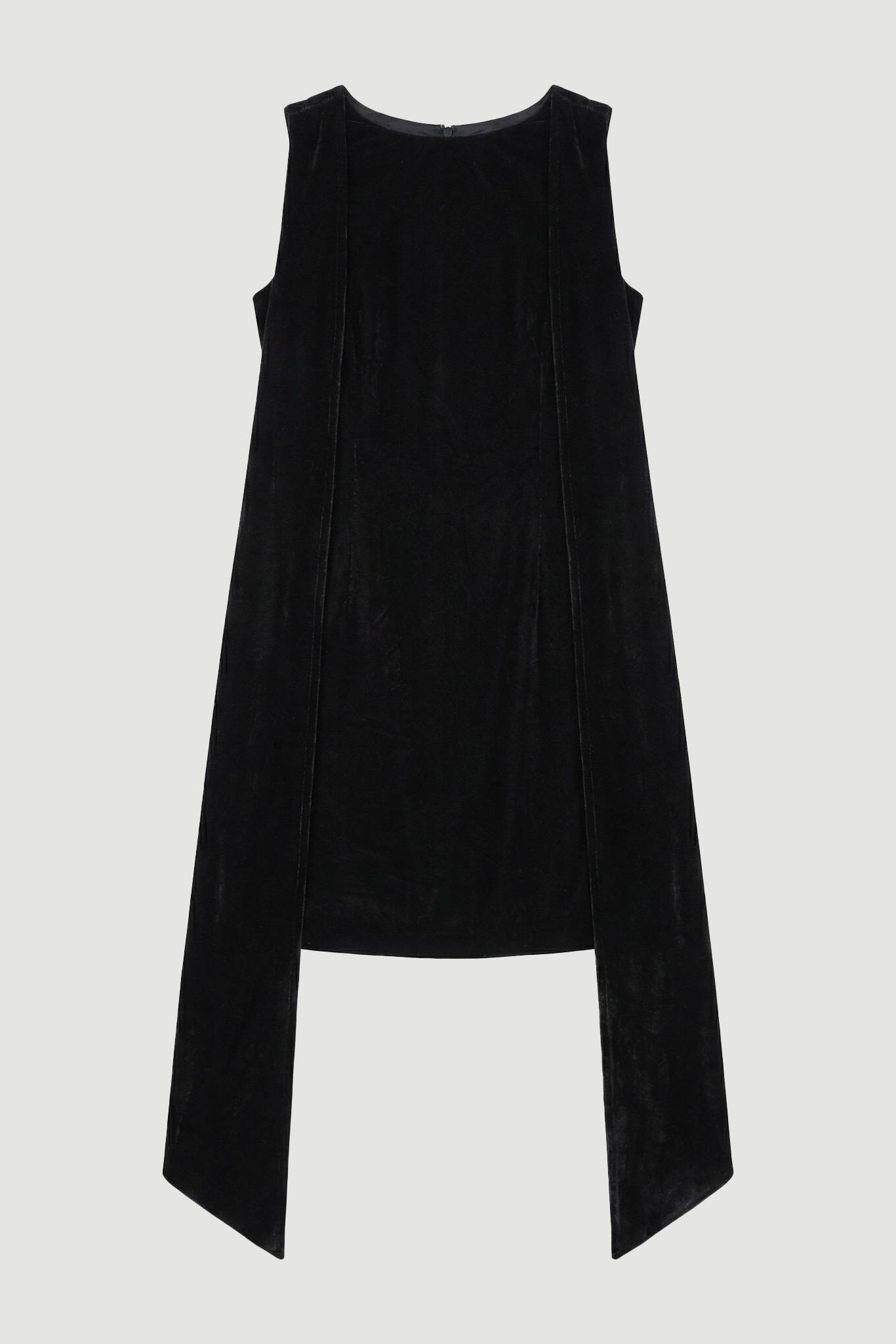 KarenMillen Robe Mini en Velours Tissé avec Liens dans le Dos