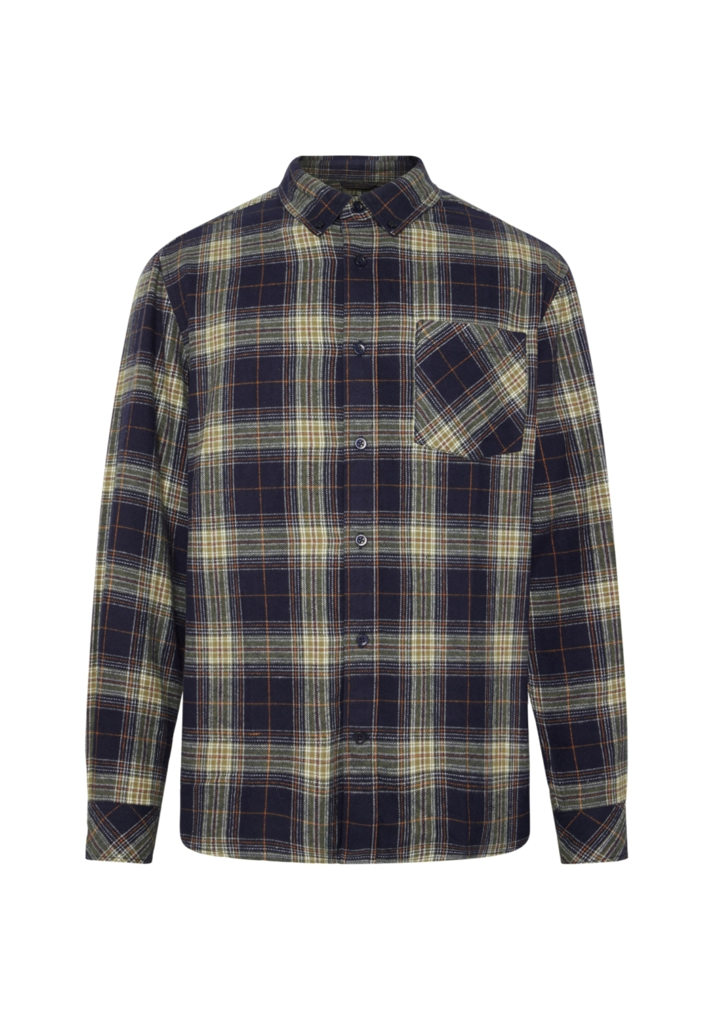 Knowledge Cotton Apparel Flanellhemd Checked Flannel Shirt Blue Check