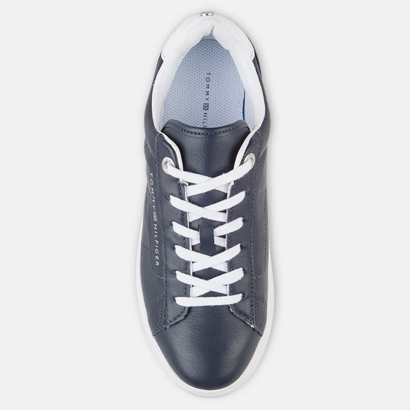 Tommy Hilfiger Baskets en Cuir Cupsole bleu marine