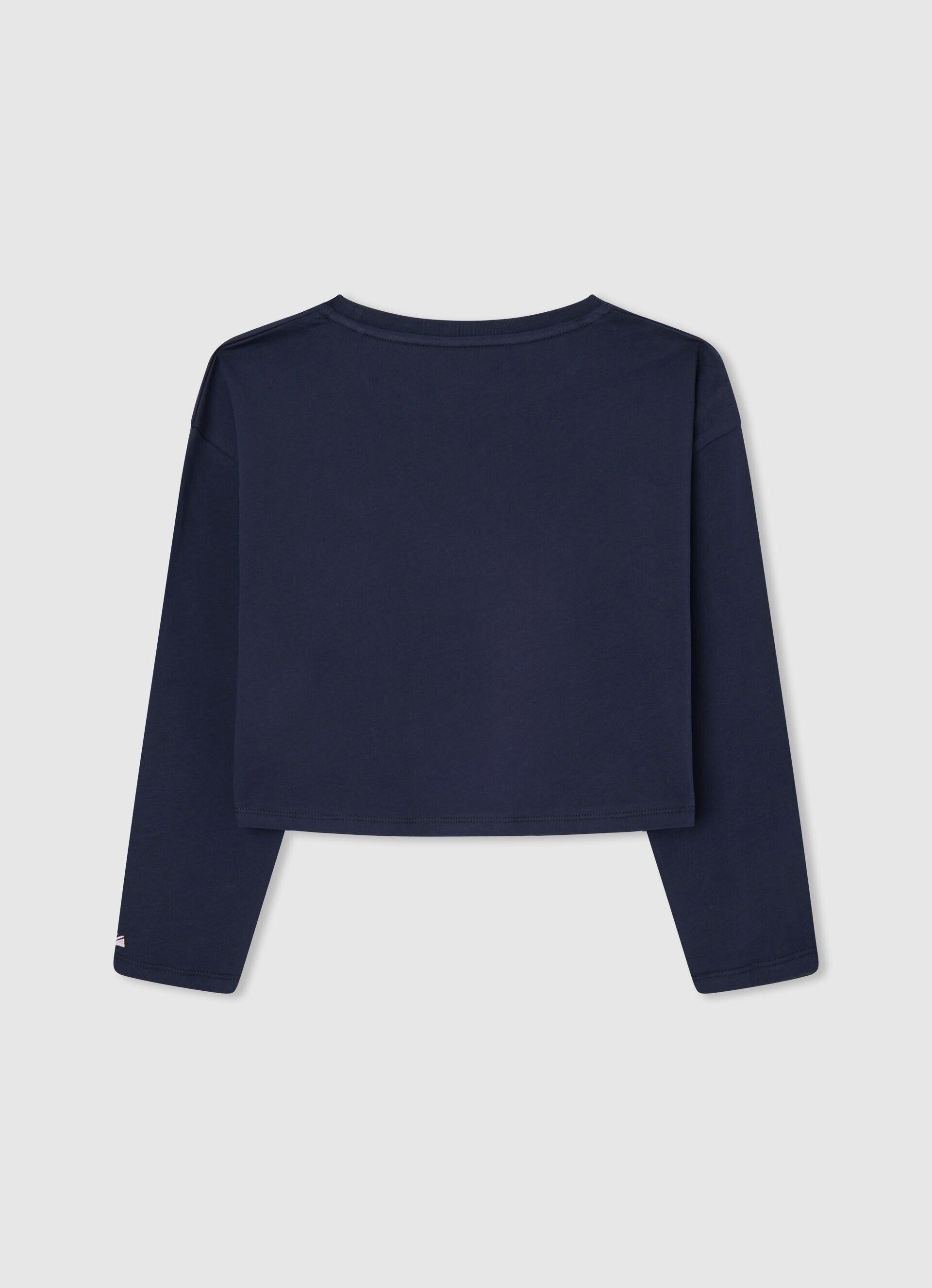 CAMISETA DE ALGODÃO DE MANGA LONGA - azul dulwich