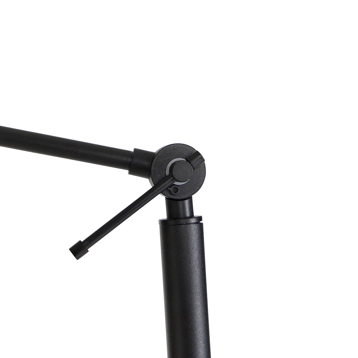 Vloerlamp zwart met kap lichtgrijs 50 cm verstelbaar - Editor