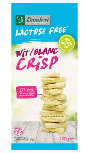 Damhert Lactose- en Glutenvrij Chocoladetablet Wit Crisp 100GR