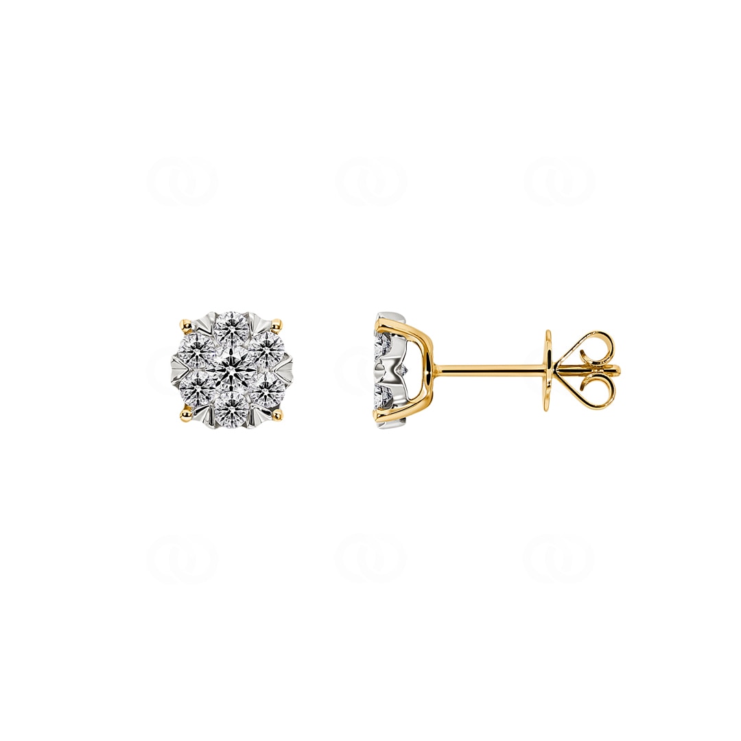 Ohrstecker 750/18 K Gelbgold mit Diamanten 0.66 ct H/si
