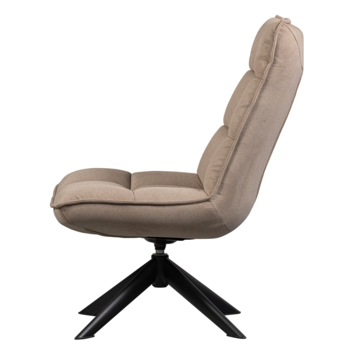 WOOOD fauteuil Jouke zand gestoffeerd polyester draaibaar