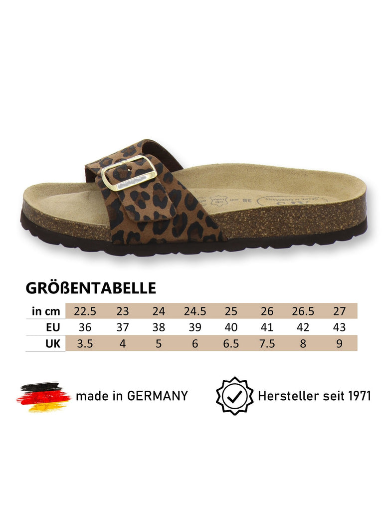 modische Pantoletten Damen leo-braun