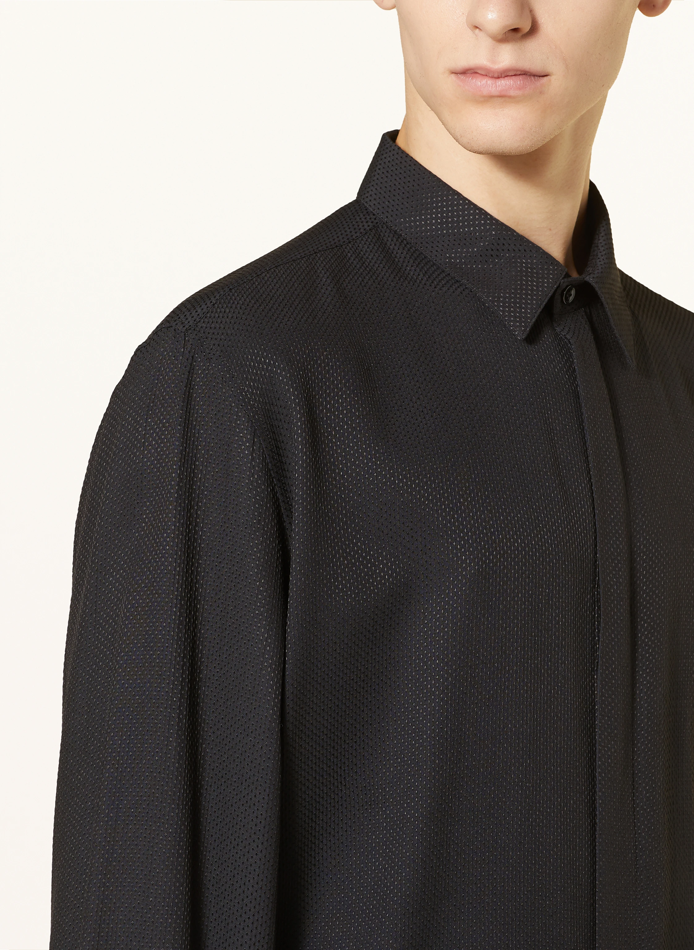 SAINT LAURENT Piqué-Hemd Comfort Fit mit Seide