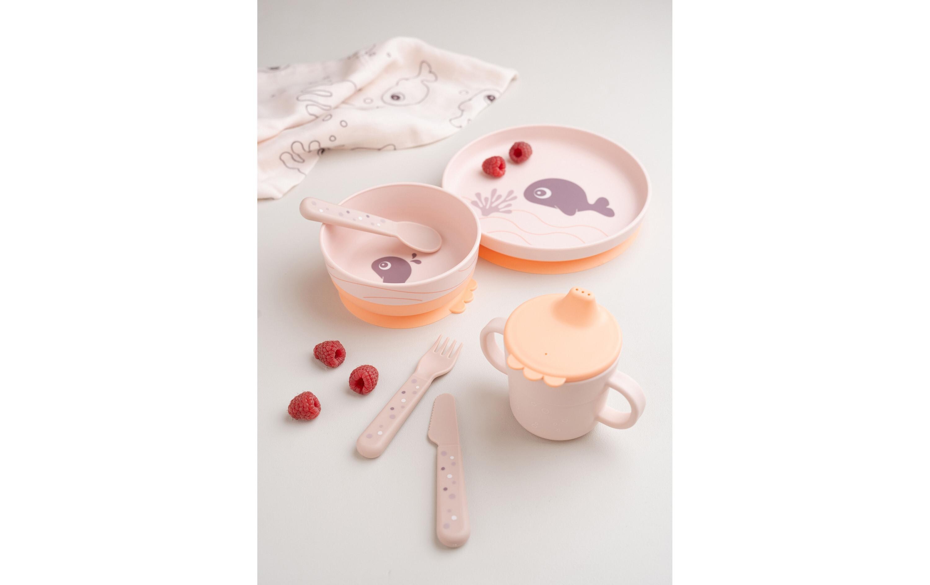 Kindergeschirrset Foodie Wally RosaGeschirr-Set mit Saugfuss
