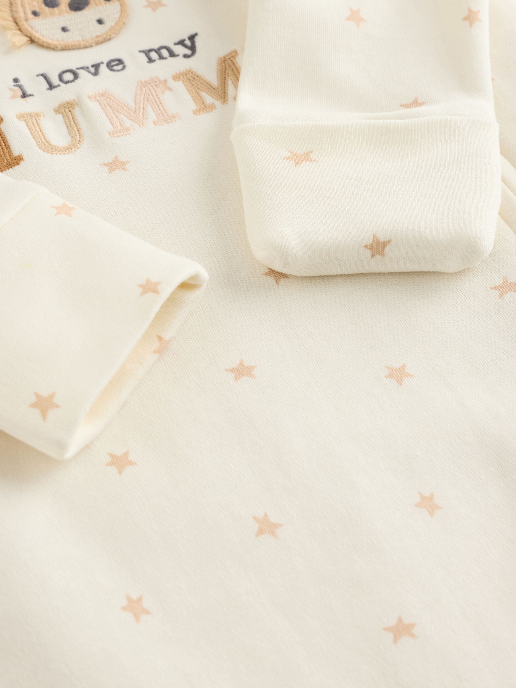 Ecru I Love My Mummy - Babypyjama met tweewegrits (0-18mnd)