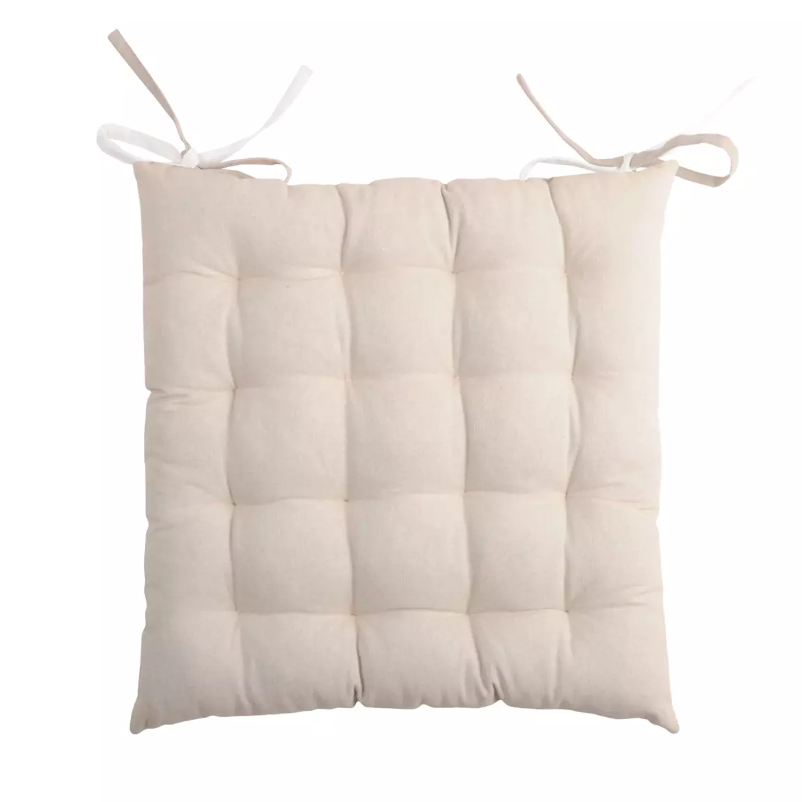 Coussin de chaise carré (38 x 38 cm) Duo Écru et beige