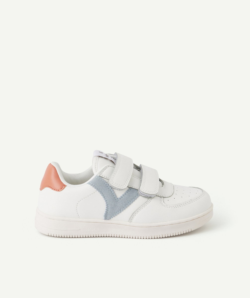 VICTORIABASKETS BLANCHES AVEC LOGO BLEU CIEL