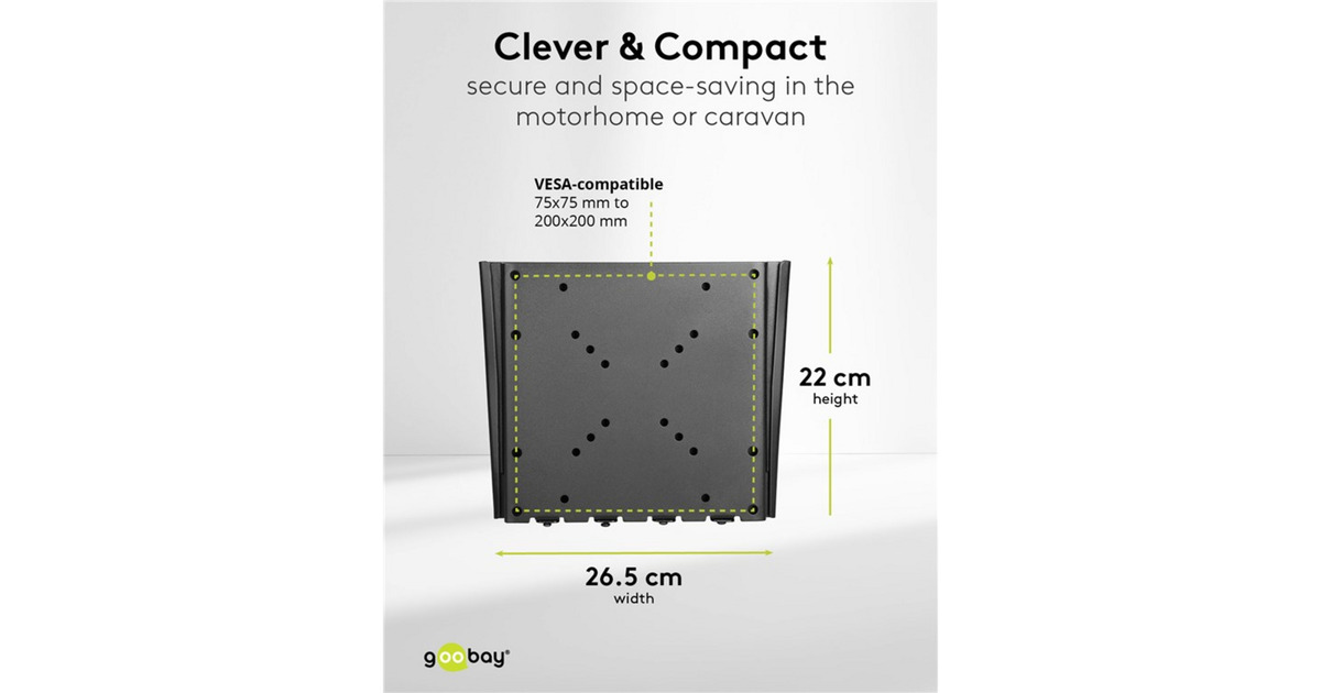 goobayTV Wall Mount Caravan FIXED (M), 23 to 42 inch wandmontage   (Zwart)