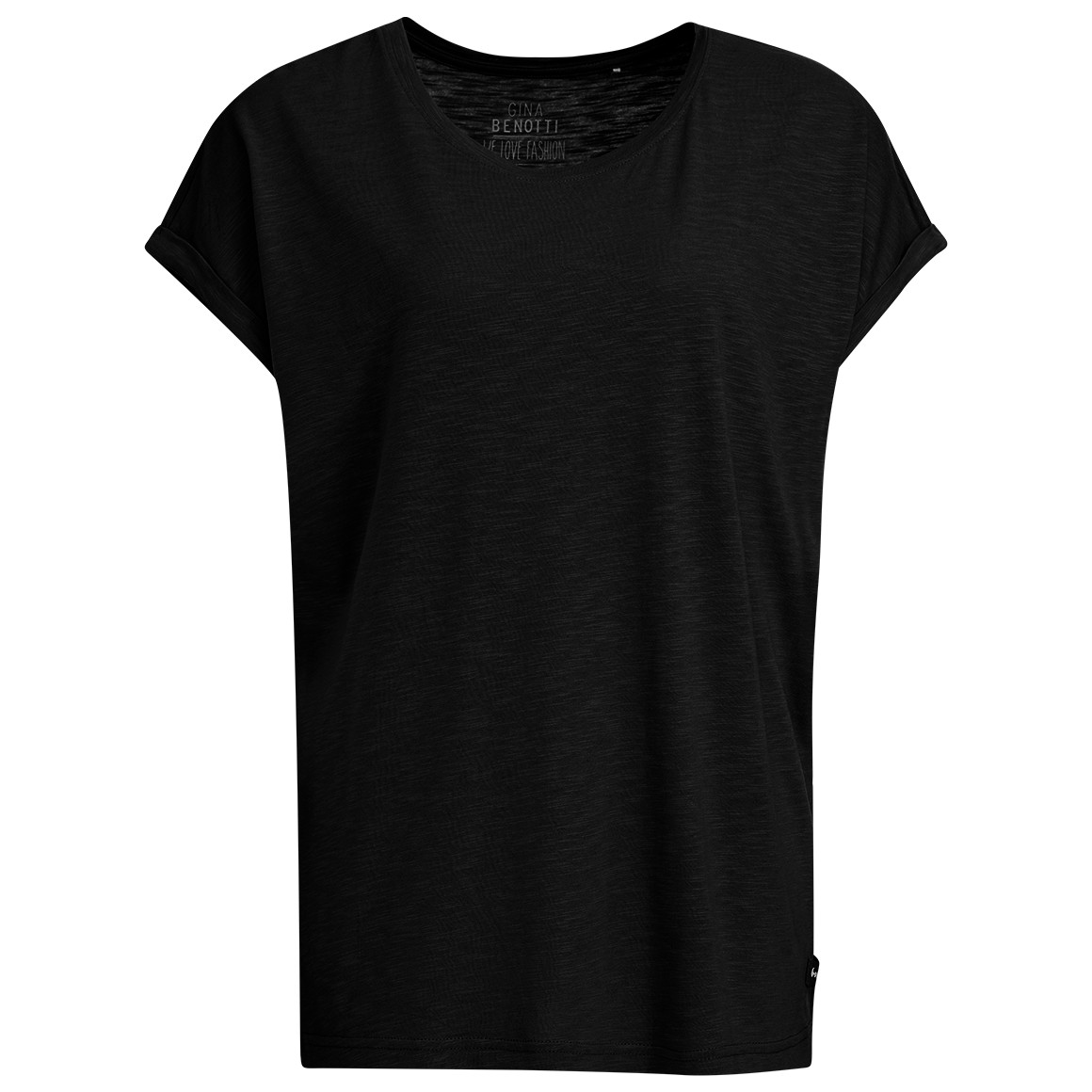 Gina Benotti Damen T-Shirt aus Flammgarn schwarz