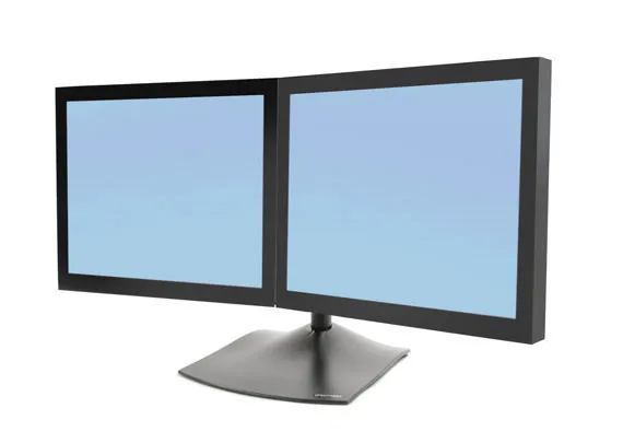 Ergotron DS100 - Stativ - vandret - for 2 LCD displays - aluminium, stål - sort - skærmstørrelse: op til 24