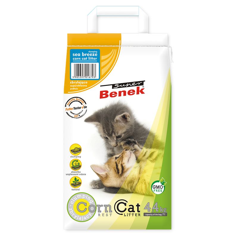 Litière Super Benek Corn Cat, senteur brise marine