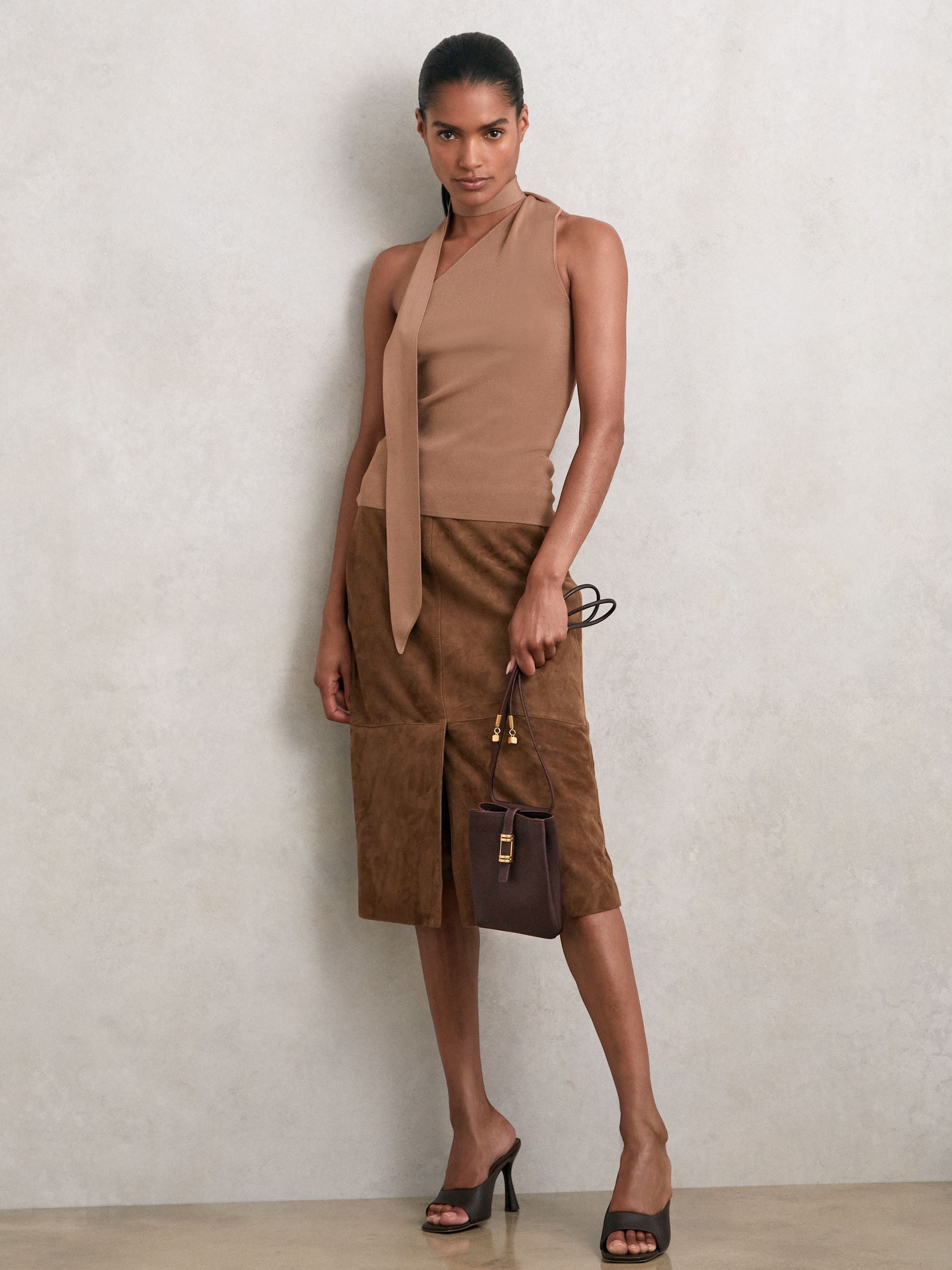Reiss Vienna leren telefoonhouder