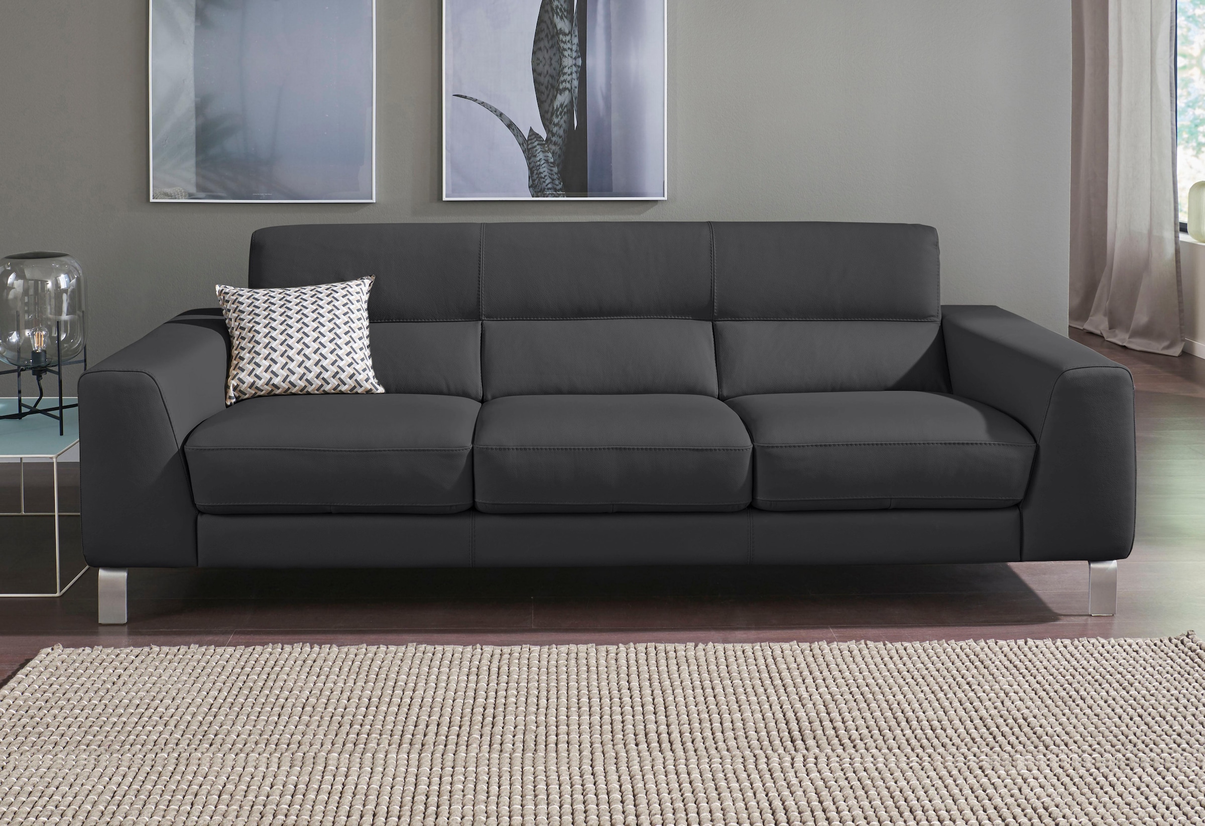 CALIA ITALIA 3-Sitzer »Simon, toller Sitzkomfort, italienisches Designsofa« in zwei Lederqualitäten